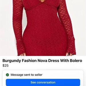 Fashion Nova Burgundy Dress bundle 3 dress